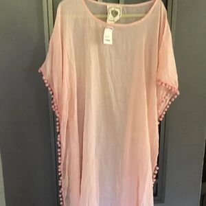 NWT Z&L peach gauze 100% cotton Palm palm beach cover up one size as is